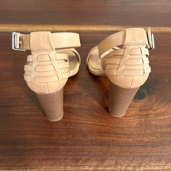 🌷 Torrid Nude Woven Platform Heel Ankle Strap Sandals Size 9.5W - Picture 6 of 9
